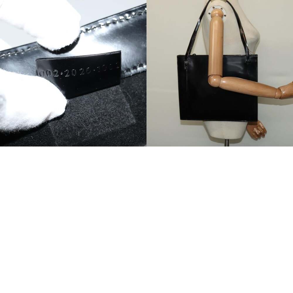 GUCCI Shoulder Bag Patent Leather Black Silver - Picture 13 of 13